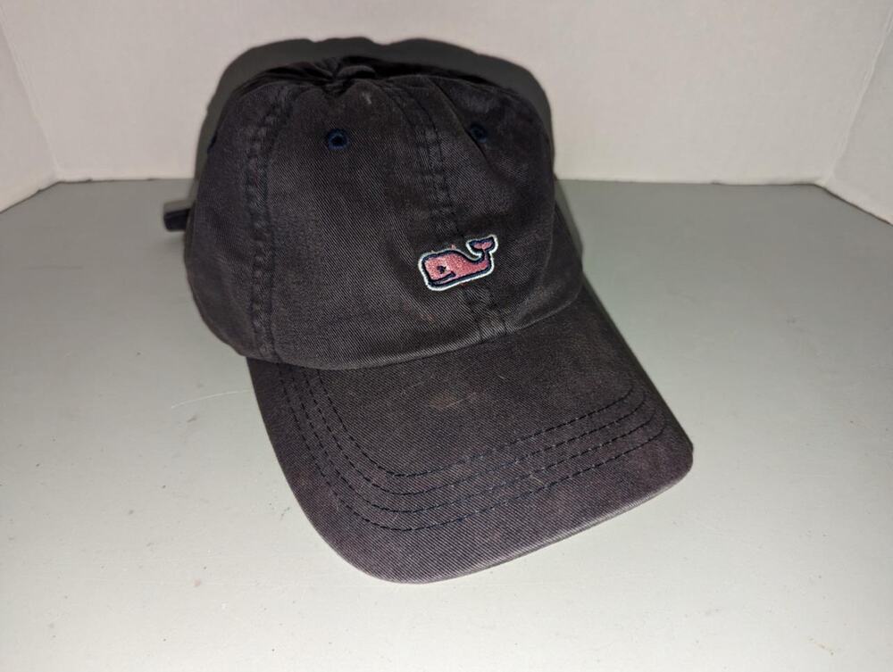 Vineyard Vines Cap Hat Gray with Pink Whale -0923